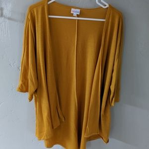 LuLaRoe Lindsey cardigan in golden mustard